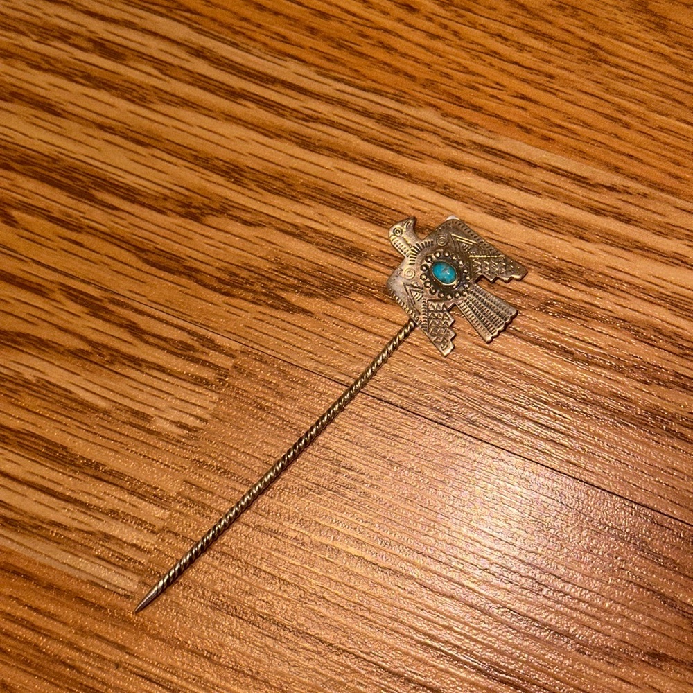 NWT HaDa Sterling Silver Kingman Turquoise Hat Pin Cowboy Toothpick